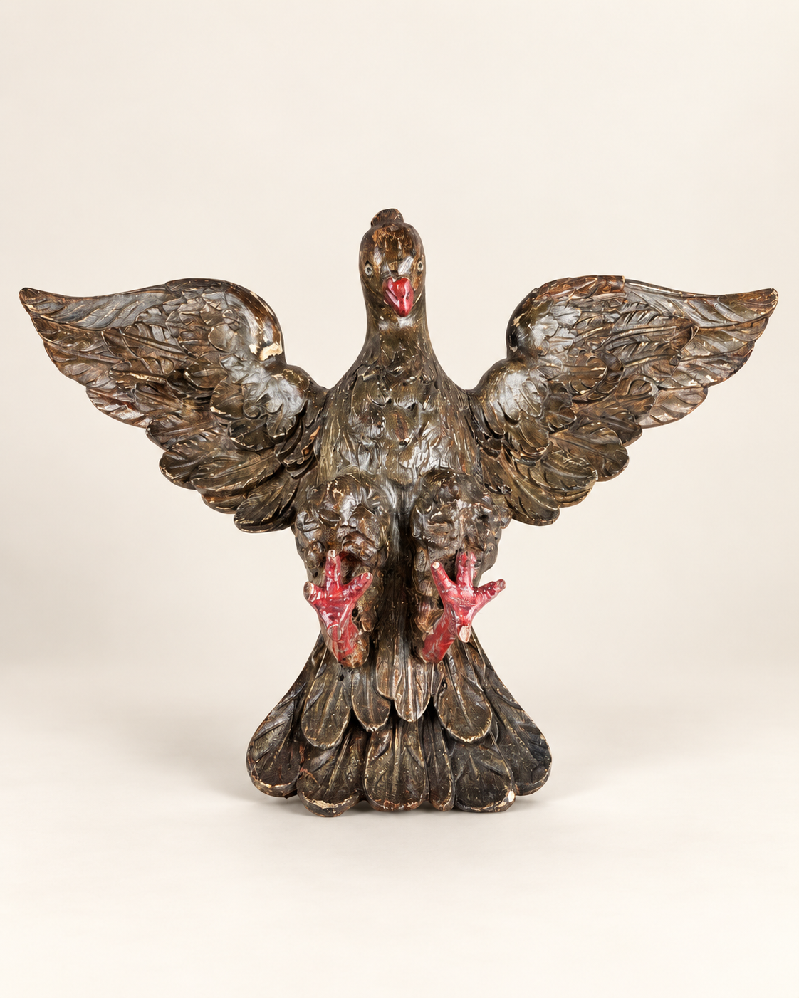 Colombe du Saint-Esprit en bois sculpté et polychromé, début 19th